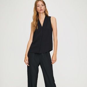 Aritzia Babaton Sleeveless Power Blouse (Black)